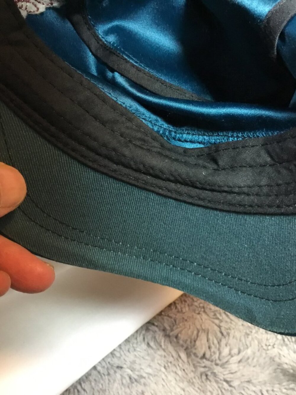 Pistil Women's Cadet Military Cap Cream Teal Blue Adjustable One Size - Picture 6 of 7